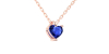Collier saphir coeur or rose