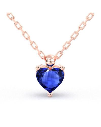 Collier saphir coeur or rose