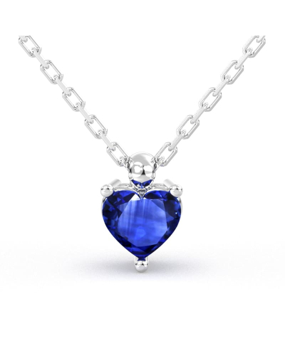 Collier saphir coeur or blanc