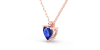 Collier saphir coeur or rose