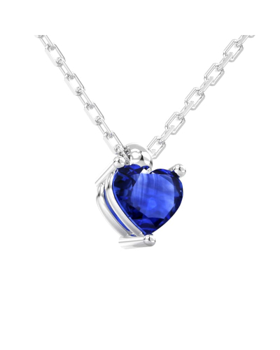 Collier saphir coeur or blanc