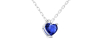 Collier saphir coeur or blanc
