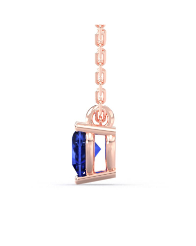 Collier saphir coeur or rose