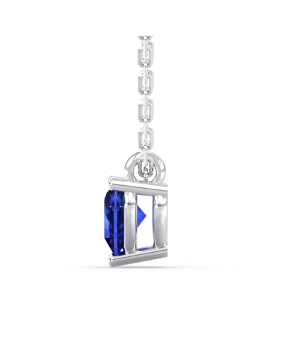 Collier saphir coeur or blanc