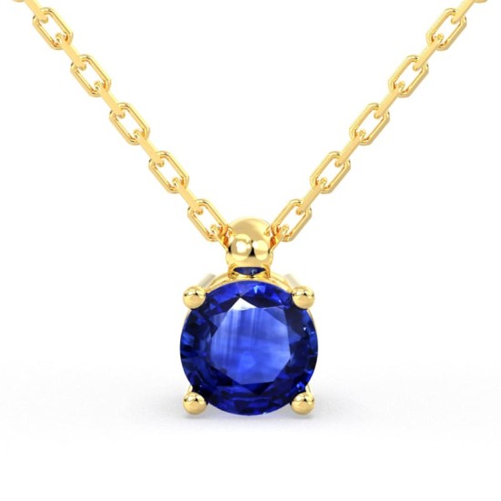 collier rond saphir or jaune
