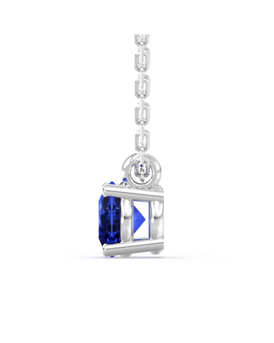 collier rond saphir or blanc