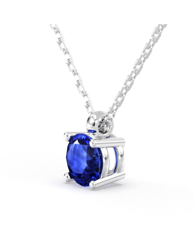 collier rond saphir or blanc