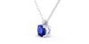 collier rond saphir or blanc