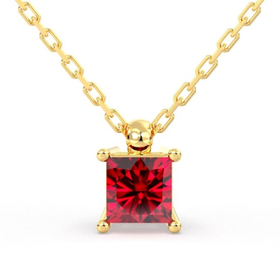 collier en or jaune avec rubis princesse