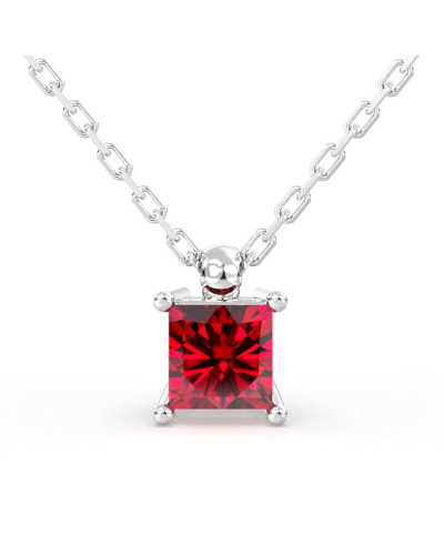 collier en or blanc avec rubis princesse