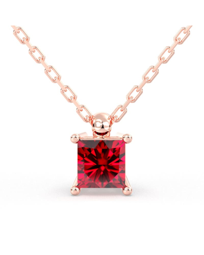 collier en or rose avec rubis princesse