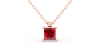 collier en or rose avec rubis princesse