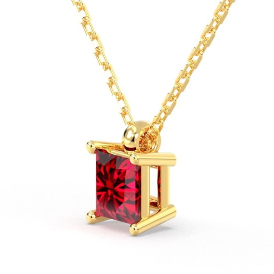 collier en or jaune avec rubis princesse