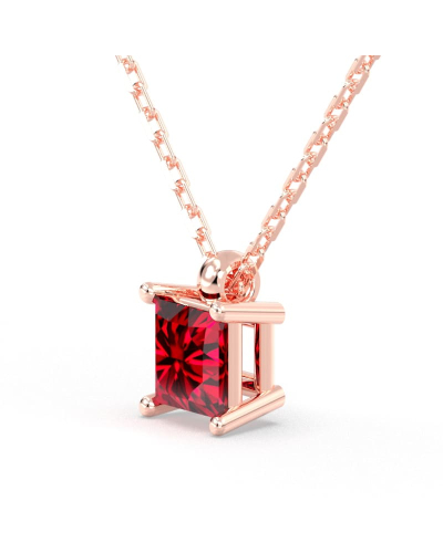 collier en or rose avec rubis princesse