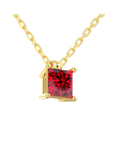 collier en or jaune avec rubis princesse