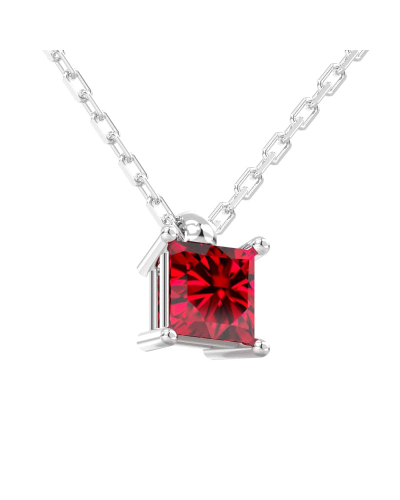 collier en or blanc avec rubis princesse
