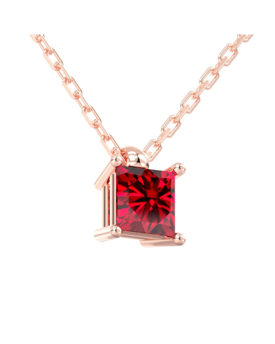 collier en or rose avec rubis princesse