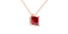 collier en or rose avec rubis princesse