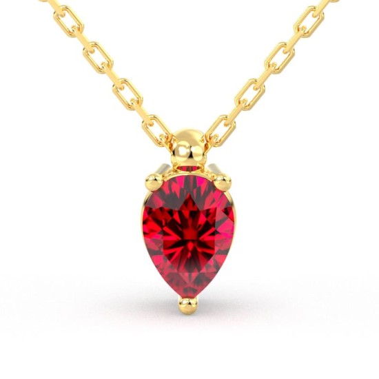collier en or jaune avec rubis princesse