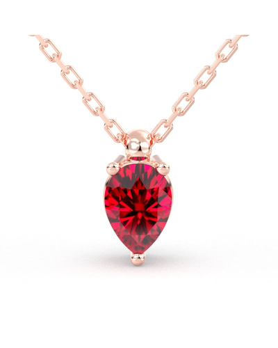 collier en or rose avec rubis princesse