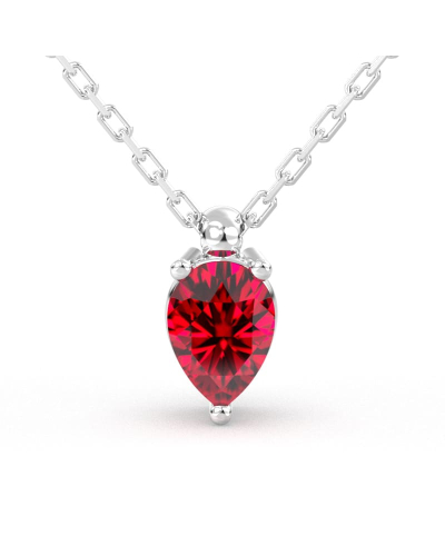 collier en or blanc avec rubis princesse
