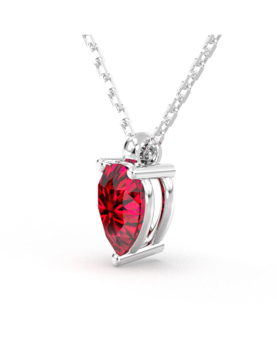 collier en or blanc avec rubis princesse