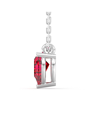 collier en or blanc avec rubis princesse