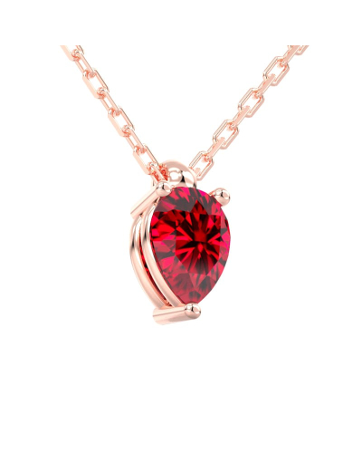 collier en or rose avec rubis princesse
