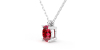 collier en or blanc avec rubis ovale