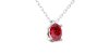 collier en or blanc avec rubis ovale