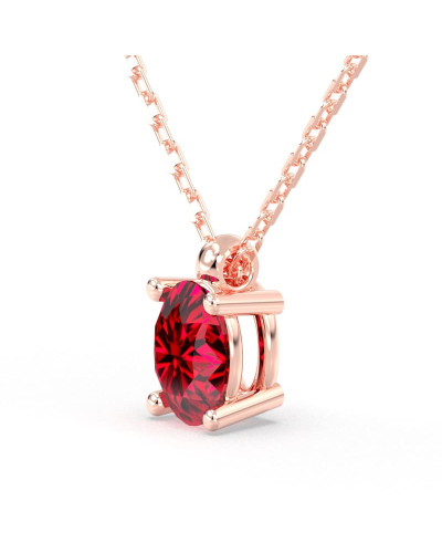 collier en or rose avec rubis ovale