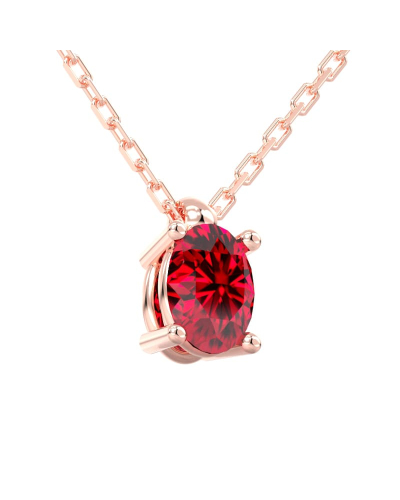 collier en or rose avec rubis ovale