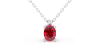 collier en or blanc avec rubis ovale