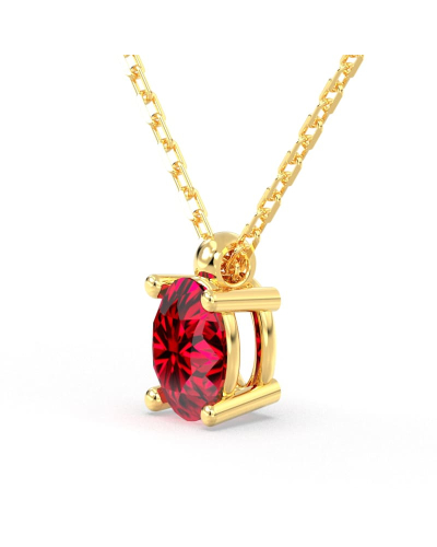 collier en or jaune avec rubis ovale