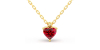 collier en or jaune avec rubis coeur