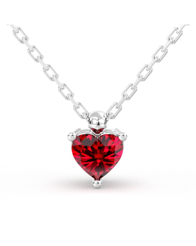 collier en or blanc avec rubis coeur