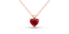 collier en or rose avec rubis coeur