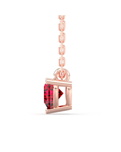 collier en or rose avec rubis coeur