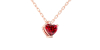 collier en or rose avec rubis coeur