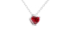 collier en or blanc avec rubis coeur