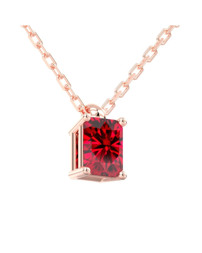 collier en or rose avec rubis emeraude
