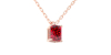collier en or rose avec rubis emeraude