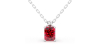 collier en or blanc avec rubis emeraude