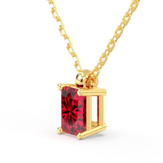 Collier Rubis taille Émeraude – Or 18k | Maison Beloria