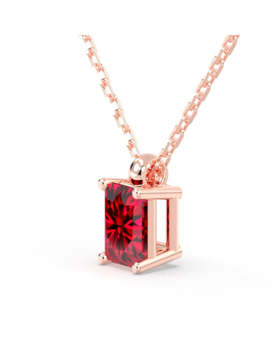 collier en or rose avec rubis emeraude