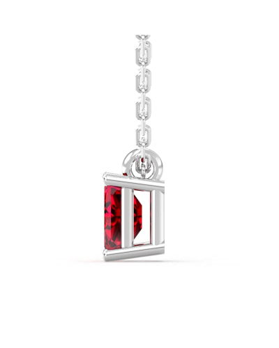 collier en or blanc avec rubis emeraude