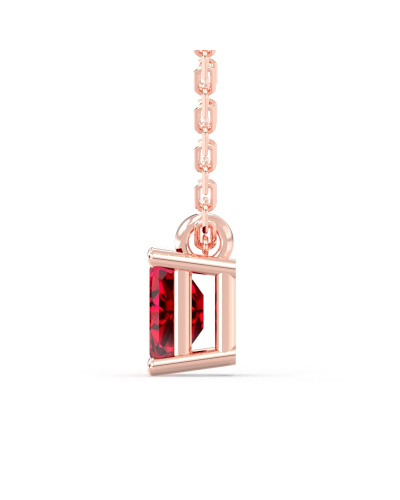 collier en or rose avec rubis emeraude