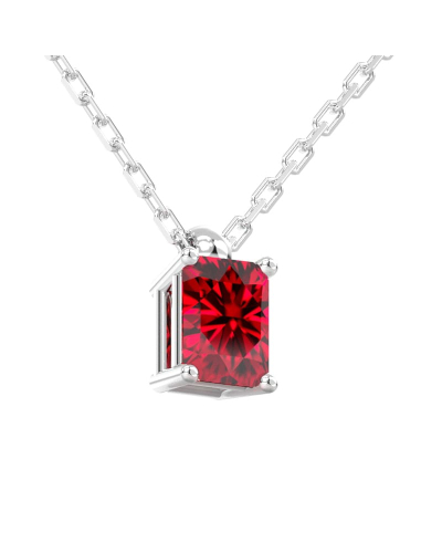 collier en or blanc avec rubis emeraude