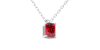 collier en or blanc avec rubis emeraude