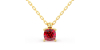 collier en or jaune avec rubis coussin